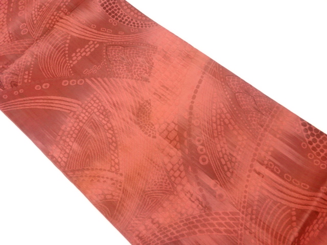 JAPANESE KIMONO / VINTAGE FUKURO OBI / MATELASSE / WOVEN ABSTRACT PATTERN